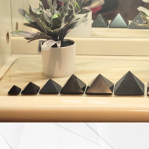 "Authentic 60mm Shungite Pyramid - EMF Protection, Healing Energy Home Decor - Picture 10 of 12